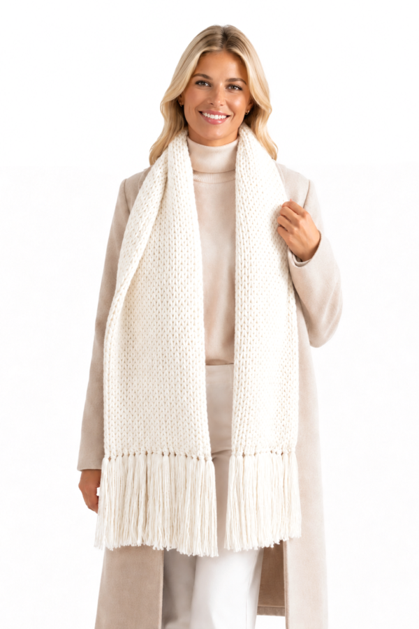 DressUpOffWhite Ladies Knit Scarf